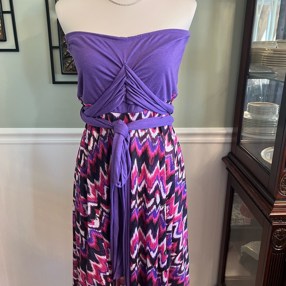 SOLD ! Purple Strapless Maxi Dress